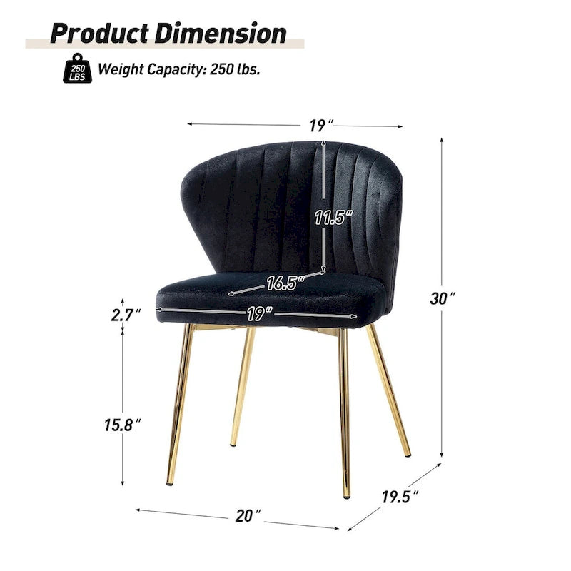 Ensemble de 4 chaises d'appoint Barbara avec piètement en métal par HULALA HOME