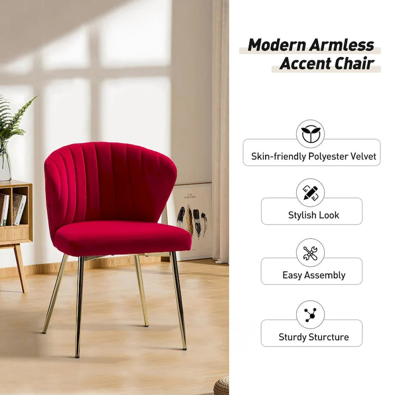 Ensemble de 4 chaises d'appoint Barbara avec piètement en métal par HULALA HOME