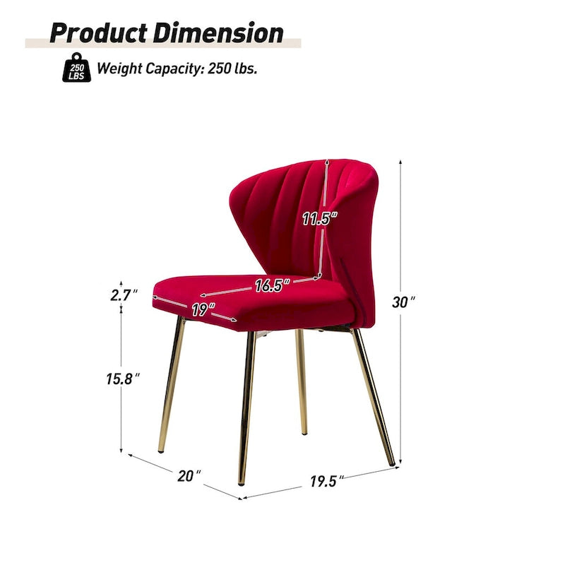Ensemble de 4 chaises d'appoint Barbara avec piètement en métal par HULALA HOME