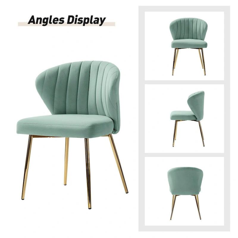Ensemble de 4 chaises d'appoint Barbara avec piètement en métal par HULALA HOME