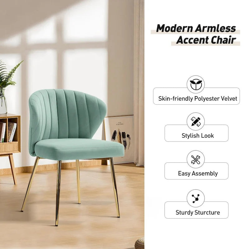 Ensemble de 4 chaises d'appoint Barbara avec piètement en métal par HULALA HOME