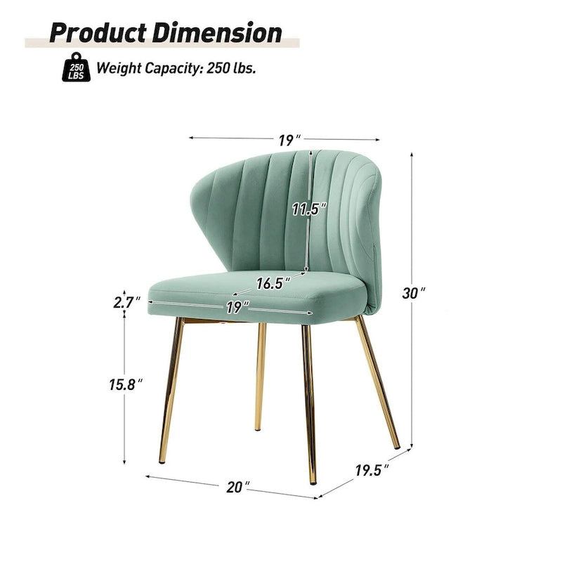 Ensemble de 4 chaises d'appoint Barbara avec piètement en métal par HULALA HOME