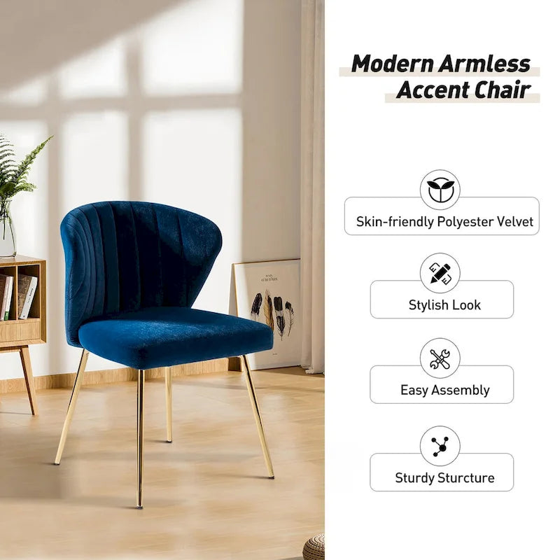 Ensemble de 4 chaises d'appoint Barbara avec piètement en métal par HULALA HOME