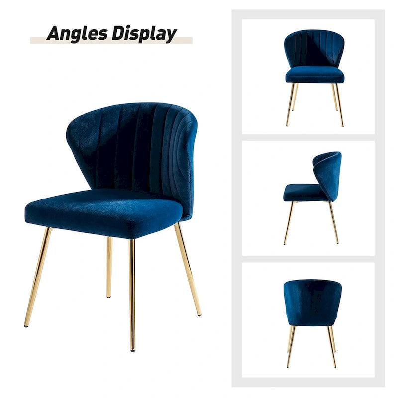 Ensemble de 4 chaises d'appoint Barbara avec piètement en métal par HULALA HOME