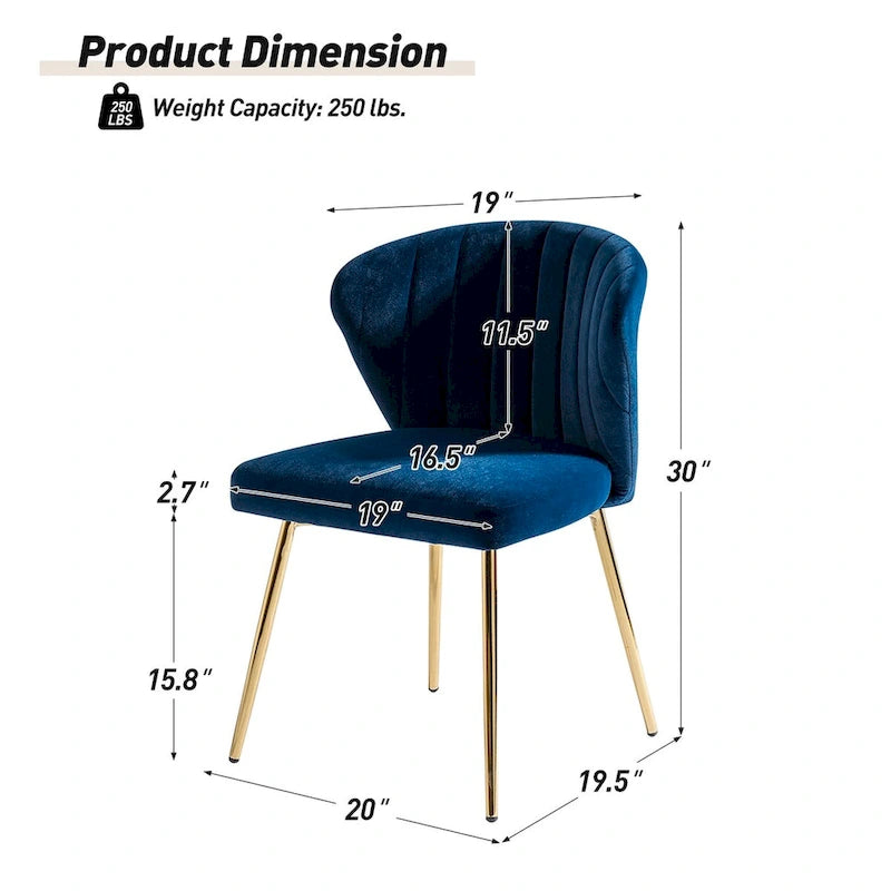 Ensemble de 4 chaises d'appoint Barbara avec piètement en métal par HULALA HOME