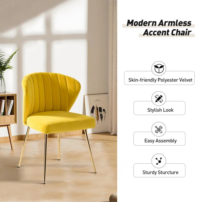 Ensemble de 4 chaises d'appoint Barbara avec piètement en métal par HULALA HOME