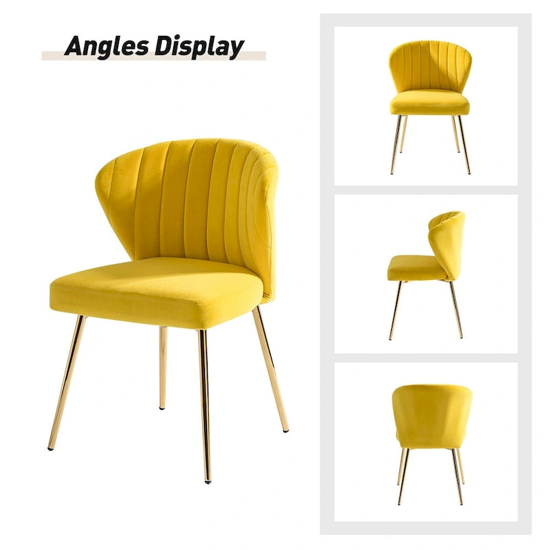 Ensemble de 4 chaises d'appoint Barbara avec piètement en métal par HULALA HOME