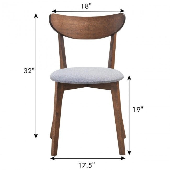 Ensemble de 2 chaises de salle à manger rembourrées avec dossier incurvé - 18 x 23 x 32 (L x l x H)