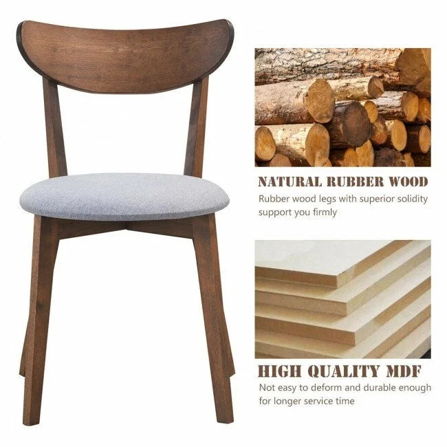 Ensemble de 2 chaises de salle à manger rembourrées avec dossier incurvé - 18 x 23 x 32 (L x l x H)