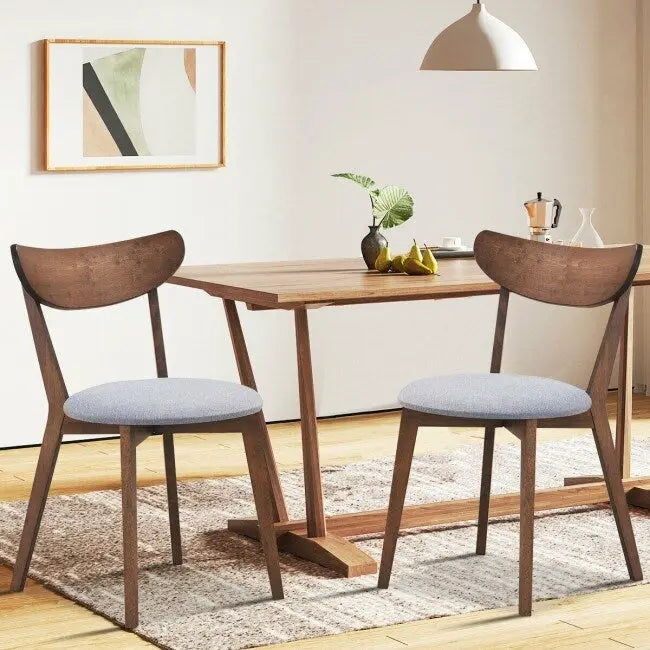 Ensemble de 2 chaises de salle à manger rembourrées avec dossier incurvé - 18 x 23 x 32 (L x l x H)