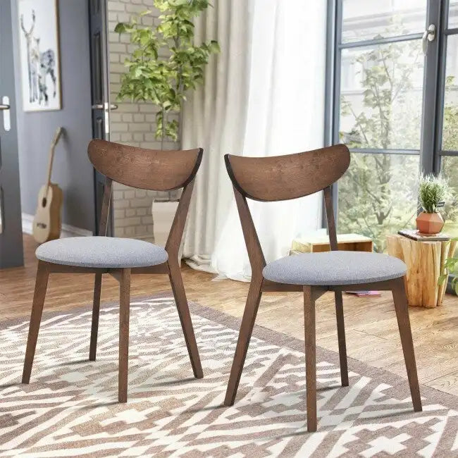Ensemble de 2 chaises de salle à manger rembourrées avec dossier incurvé - 18 x 23 x 32 (L x l x H)