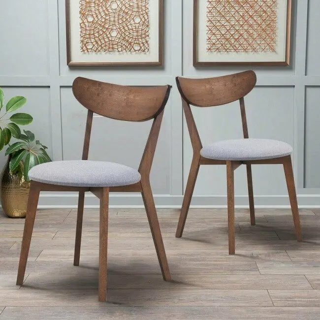 Ensemble de 2 chaises de salle à manger rembourrées avec dossier incurvé - 18 x 23 x 32 (L x l x H)
