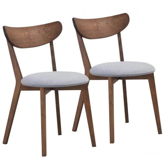 Ensemble de 2 chaises de salle à manger rembourrées avec dossier incurvé - 18 x 23 x 32 (L x l x H)