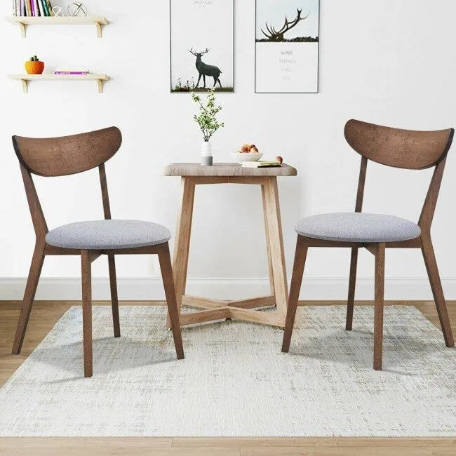 Ensemble de 2 chaises de salle à manger rembourrées avec dossier incurvé - 18 x 23 x 32 (L x l x H)