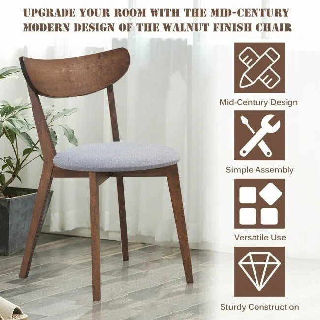 Ensemble de 2 chaises de salle à manger rembourrées avec dossier incurvé - 18 x 23 x 32 (L x l x H)
