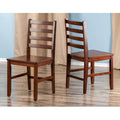 Ensemble de 2 chaises à dossier échelle, noyer - 42 x 47 x 88 cm