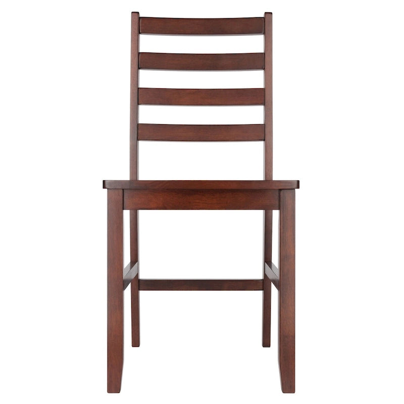 Ensemble de 2 chaises à dossier échelle, noyer - 42 x 47 x 88 cm