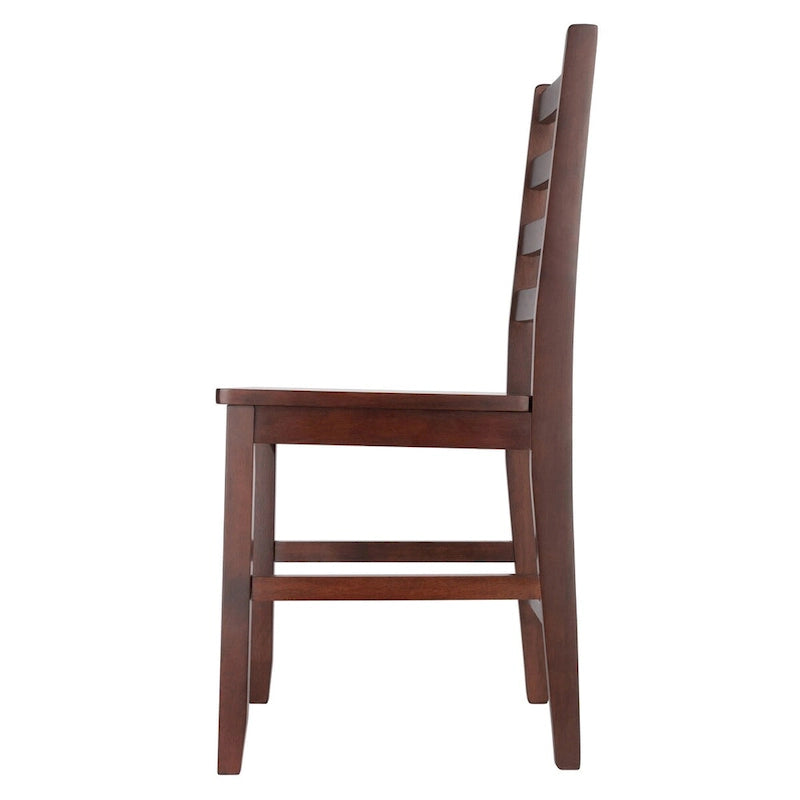 Ensemble de 2 chaises à dossier échelle, noyer - 42 x 47 x 88 cm