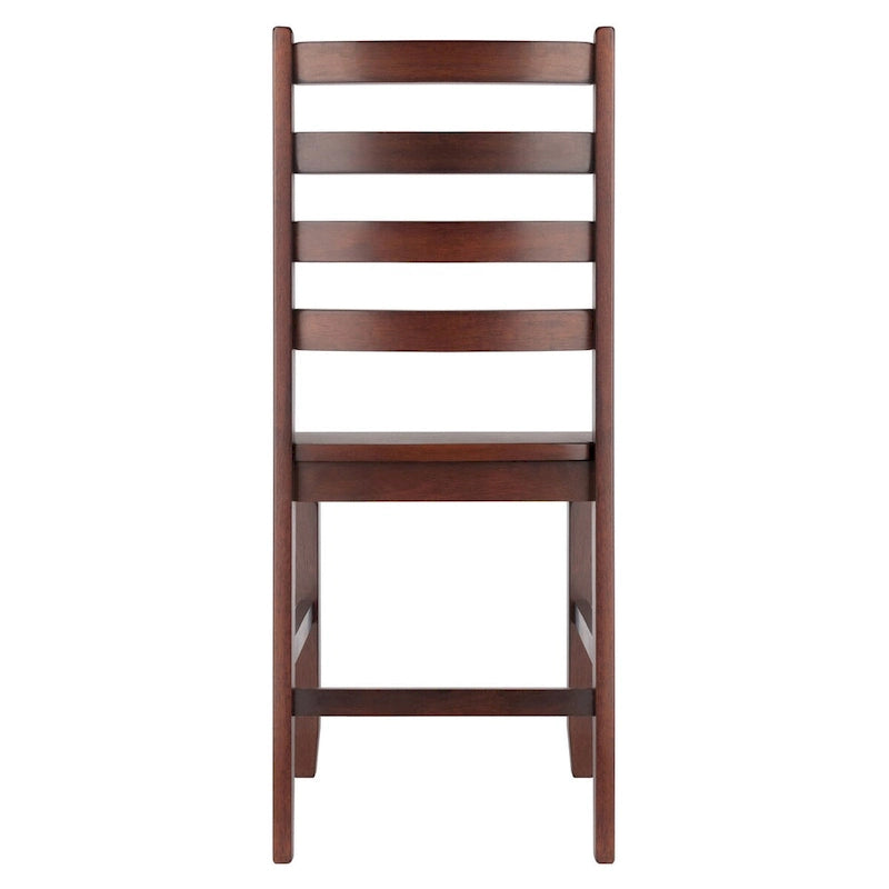 Ensemble de 2 chaises à dossier échelle, noyer - 42 x 47 x 88 cm