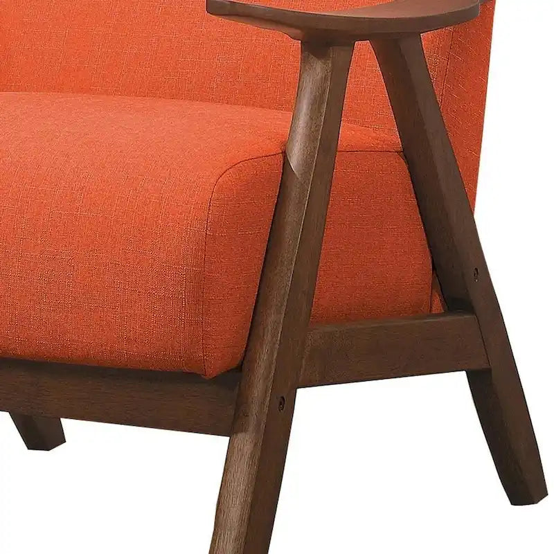 Fauteuil d'appoint en tissu avec accoudoirs incurvés, orange - 80 cm (H) x 81 cm (l) x 72 cm (P)