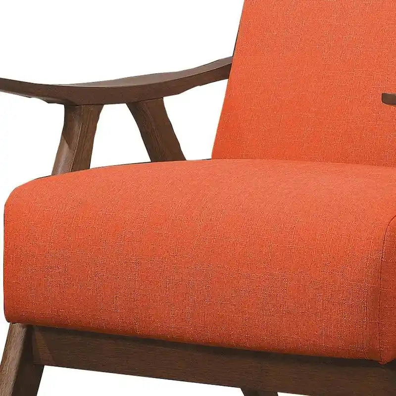 Fauteuil d'appoint en tissu avec accoudoirs incurvés, orange - 80 cm (H) x 81 cm (l) x 72 cm (P)