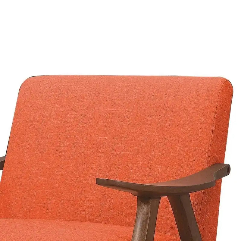 Fauteuil d'appoint en tissu avec accoudoirs incurvés, orange - 80 cm (H) x 81 cm (l) x 72 cm (P)