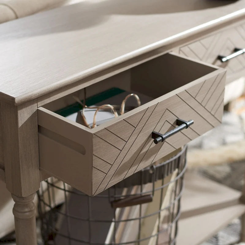 Console SAFAVIEH Eryka à 2 tiroirs - 35,5 cm L x 13 cm l x 29,5 cm H - 36 cm L x 13 cm P x 30 cm H