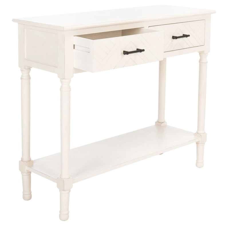 Console SAFAVIEH Eryka à 2 tiroirs - 35,5 cm L x 13 cm l x 29,5 cm H - 36 cm L x 13 cm P x 30 cm H
