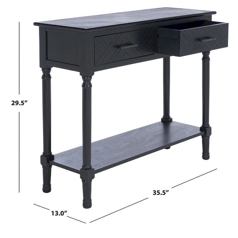Console SAFAVIEH Eryka à 2 tiroirs - 35,5 cm L x 13 cm l x 29,5 cm H - 36 cm L x 13 cm P x 30 cm H