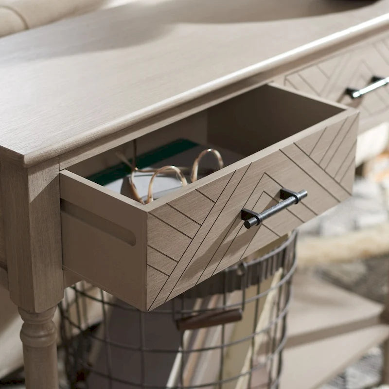 Console SAFAVIEH Eryka à 2 tiroirs - 35,5 cm L x 13 cm l x 29,5 cm H - 36 cm L x 13 cm P x 30 cm H