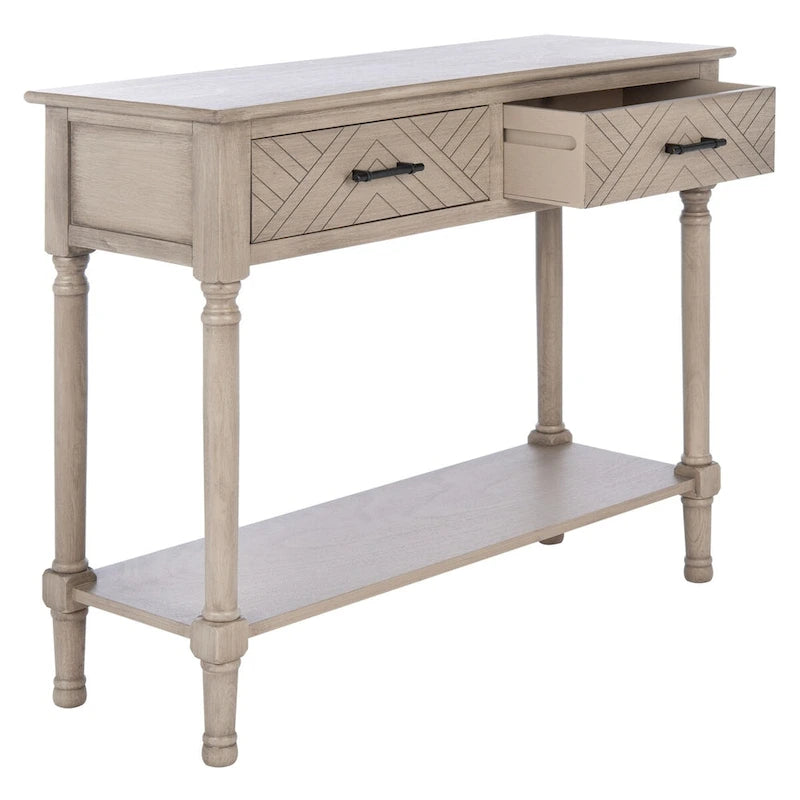 Console SAFAVIEH Eryka à 2 tiroirs - 35,5 cm L x 13 cm l x 29,5 cm H - 36 cm L x 13 cm P x 30 cm H