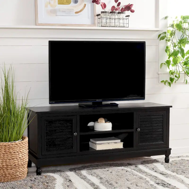 Meuble TV SAFAVIEH Caitlyn à 2 portes et 1 étagère - 119 cm L x 41 cm P x 51 cm H