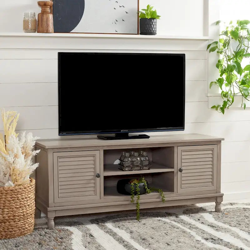 Meuble TV SAFAVIEH Caitlyn à 2 portes et 1 étagère - 119 cm L x 41 cm P x 51 cm H