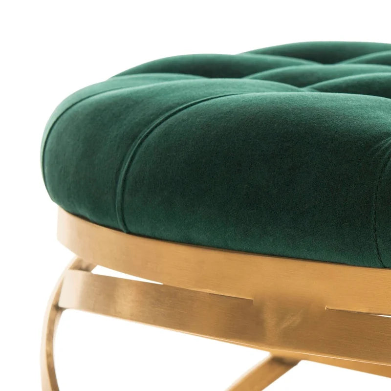 Pouf en velours capitonné Betta de SAFAVIEH Couture