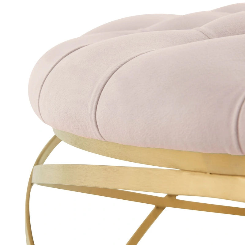 Pouf en velours capitonné Betta de SAFAVIEH Couture