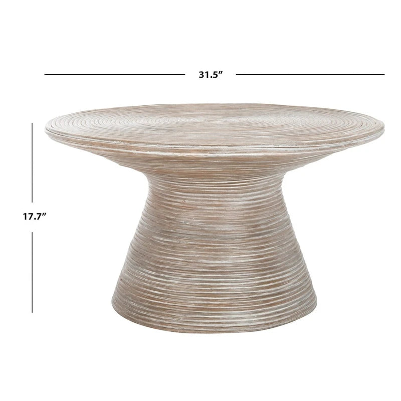 Table basse ronde SAFAVIEH Zinca sur pied en métal - 80 cm L x 80 cm l x 45 cm H - 81 cm L x 81 cm P x 46 cm H