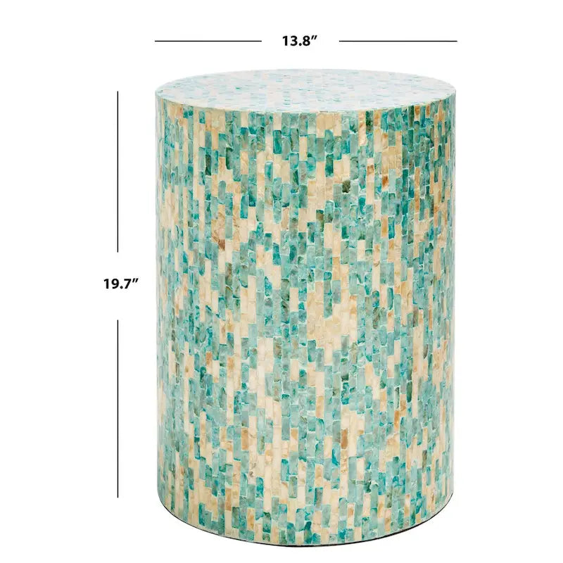 Table d'appoint ronde SAFAVIEH Tessie Mosaic - 35 cm L x 35 cm l x 50 cm H - 35,5 cm L x 35,5 cm P x 51 cm H