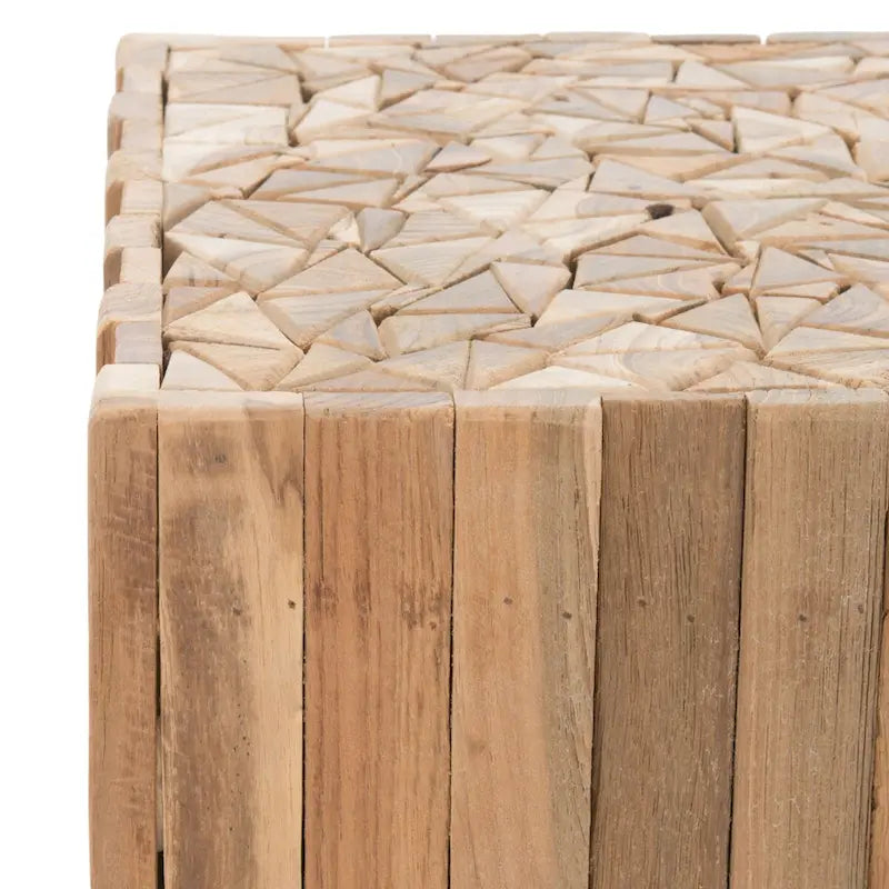 Table d'appoint carrée SAFAVIEH Candylene en chêne moyen - 38 x 38 x 50 cm (15 po L x 15 po P x 20 po H)