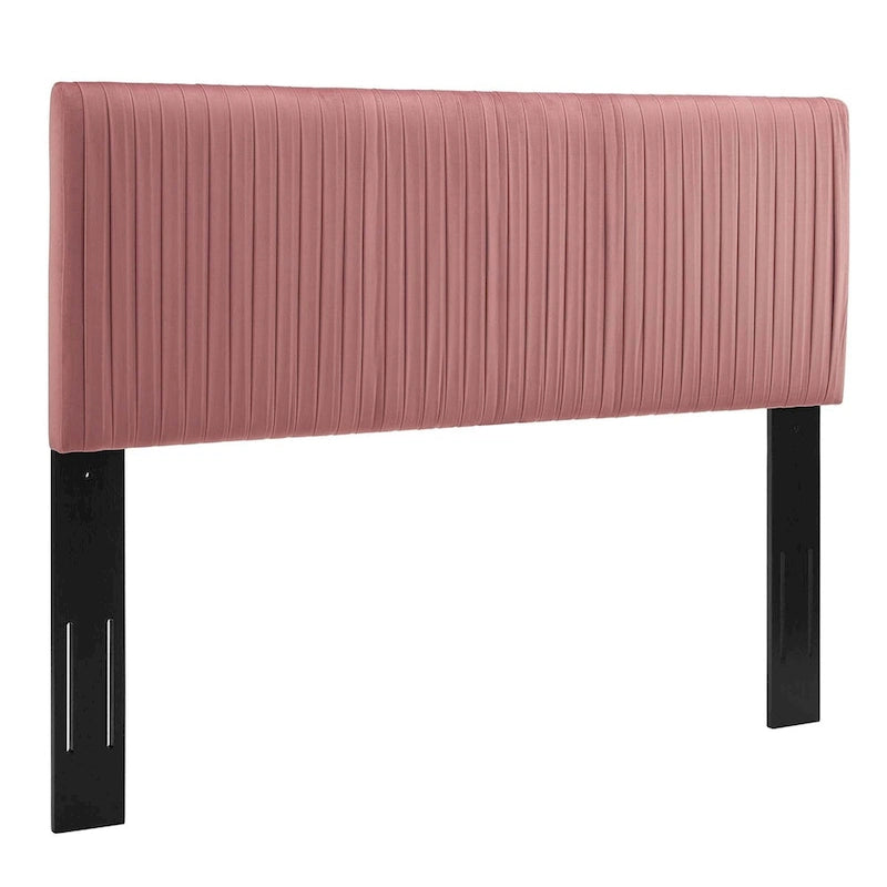 Tête de lit Eloise Channel capitonnée en velours performant pour lit double/queen