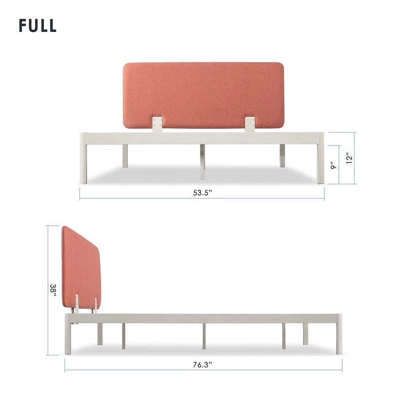Lit plateforme en métal rembourré KERT par Crown Comfort