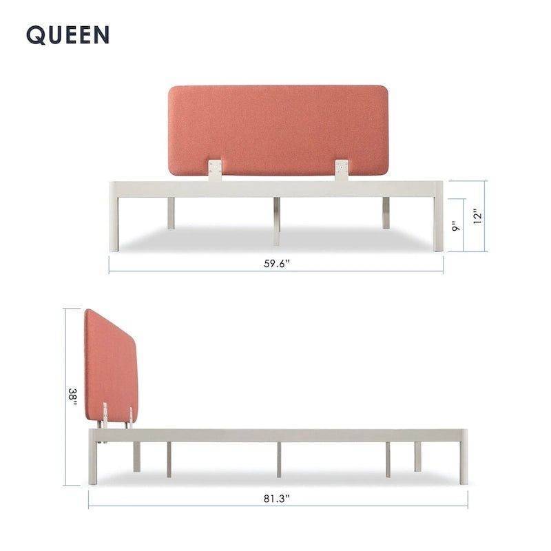 Lit plateforme en métal rembourré KERT par Crown Comfort