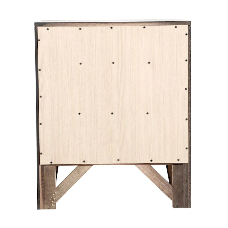 Table de chevet moderne en bois avec poignée en métal de 58 cm et 3 tiroirs