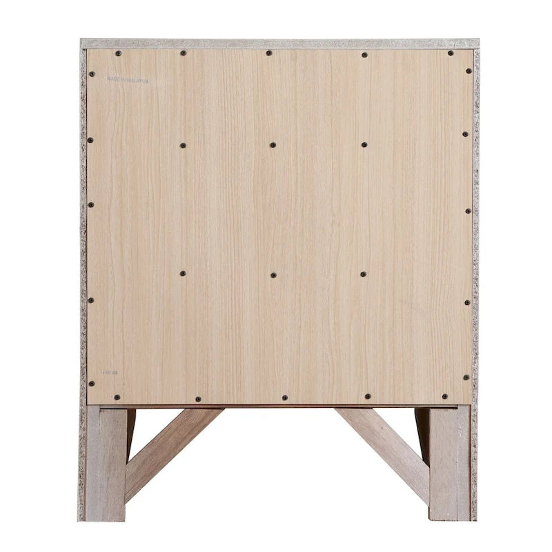 Table de chevet moderne en bois avec poignée en métal de 58 cm et 3 tiroirs