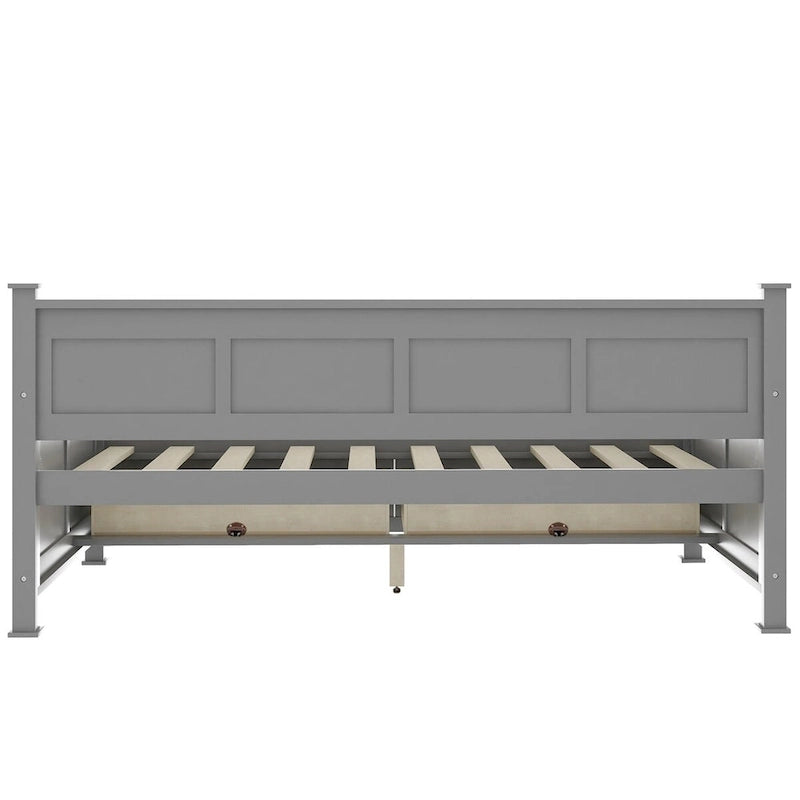 Lit de jour en bois, taille simple, style moderne et rustique décontracté