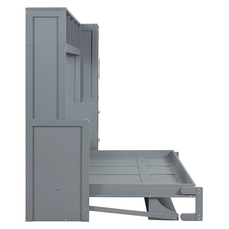 Lit escamotable Queen Size avec placard et tiroirs
