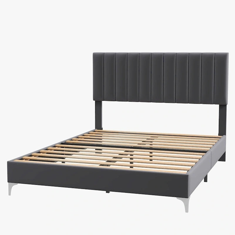 Cadre de lit avec tête de lit réglable, sans sommier, supporte jusqu'à 363 kg (800 lb).