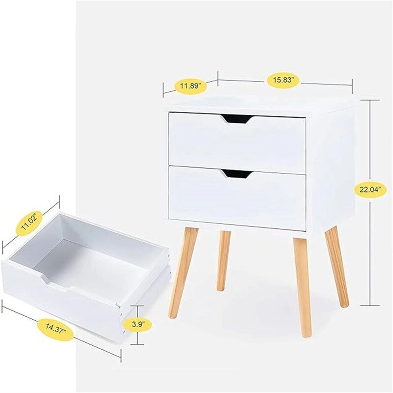 Table de chevet avec tiroir de rangement, ensemble de 2
