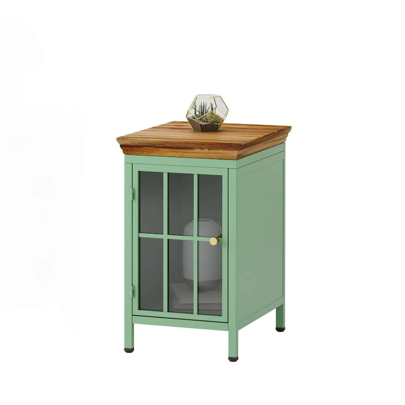 Table de chevet avec placard de rangement et plateau en bois massif, 1 ou 2 pièces