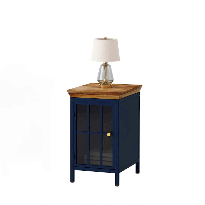 Table de chevet avec placard de rangement et plateau en bois massif, 1 ou 2 pièces