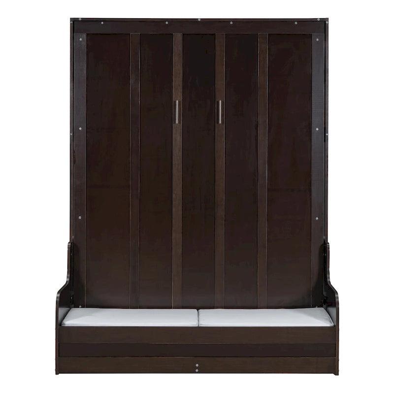 Lit escamotable en bois avec coussin